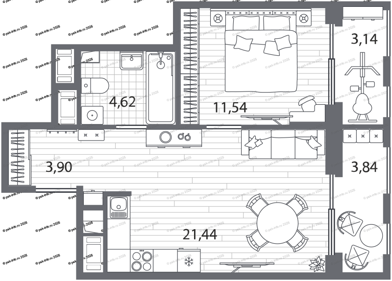 3 ккв (Евро) 65,2 м²