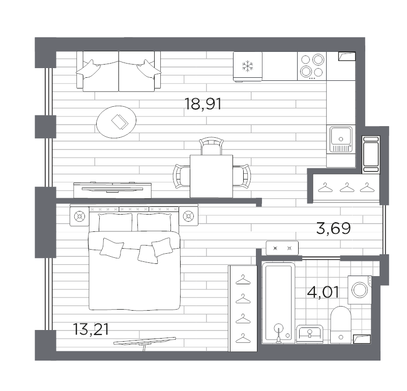 2 ккв (Евро) 39,8 м²