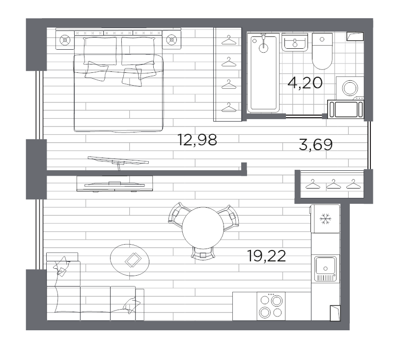 2 ккв (Евро) 40,1 м²