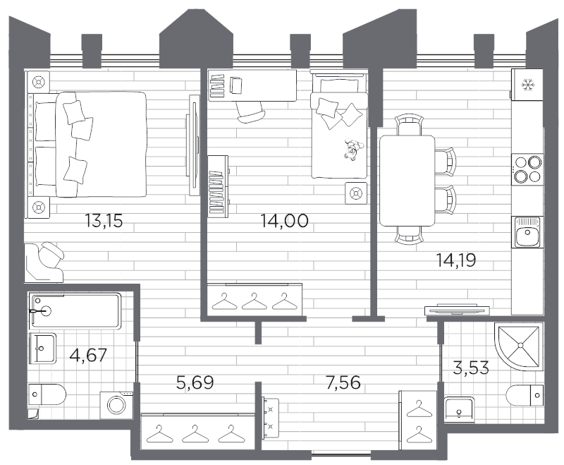2 ккв 62,8 м²