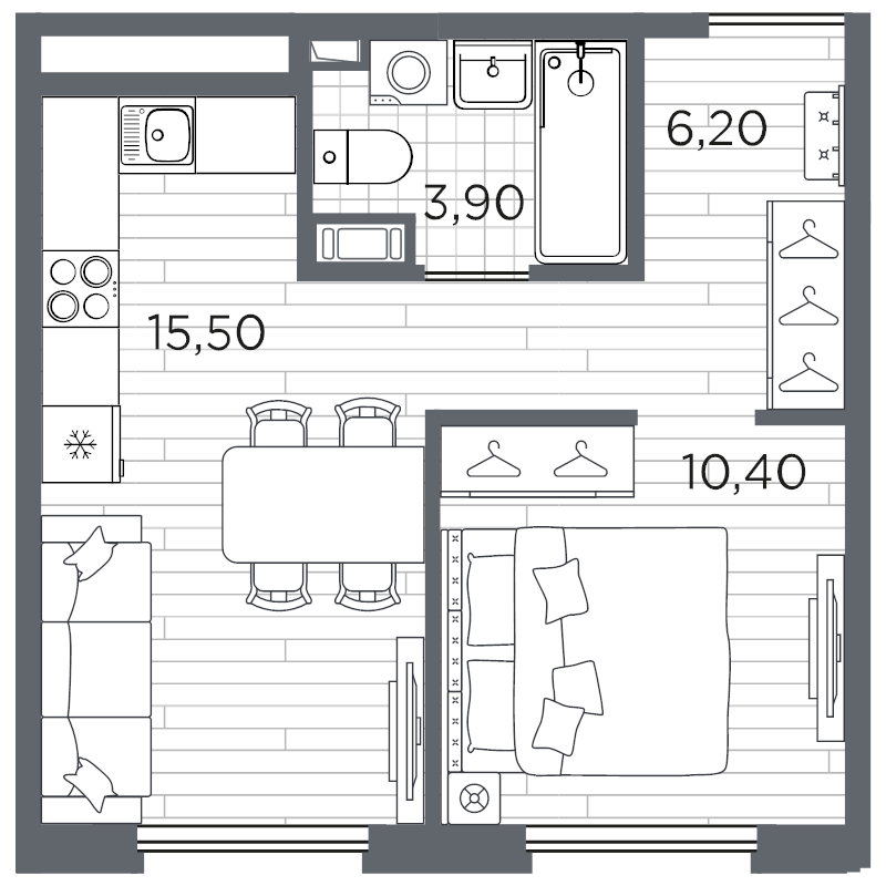 2 ккв (Евро) 36 м²