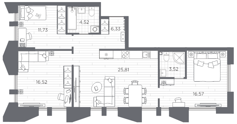 4 ккв (Евро) 85 м²