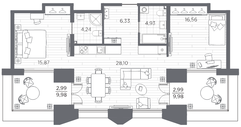 3 ккв (Евро) 82 м²