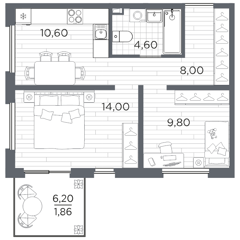2 ккв 49,4 м²