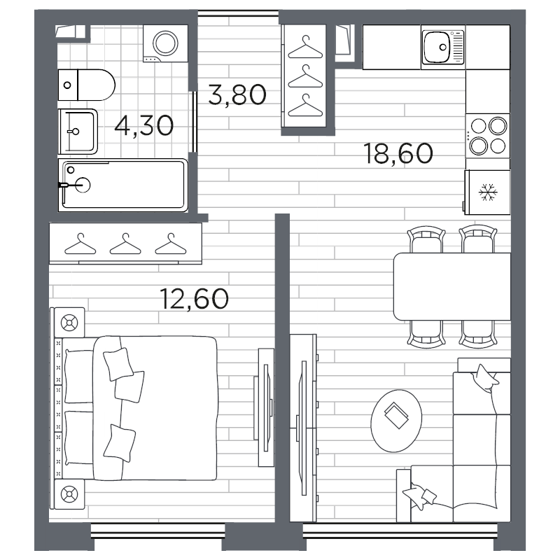 2 ккв (Евро) 39,3 м²