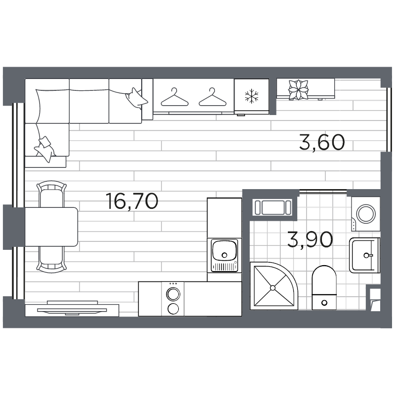 Студия 24,2 м²