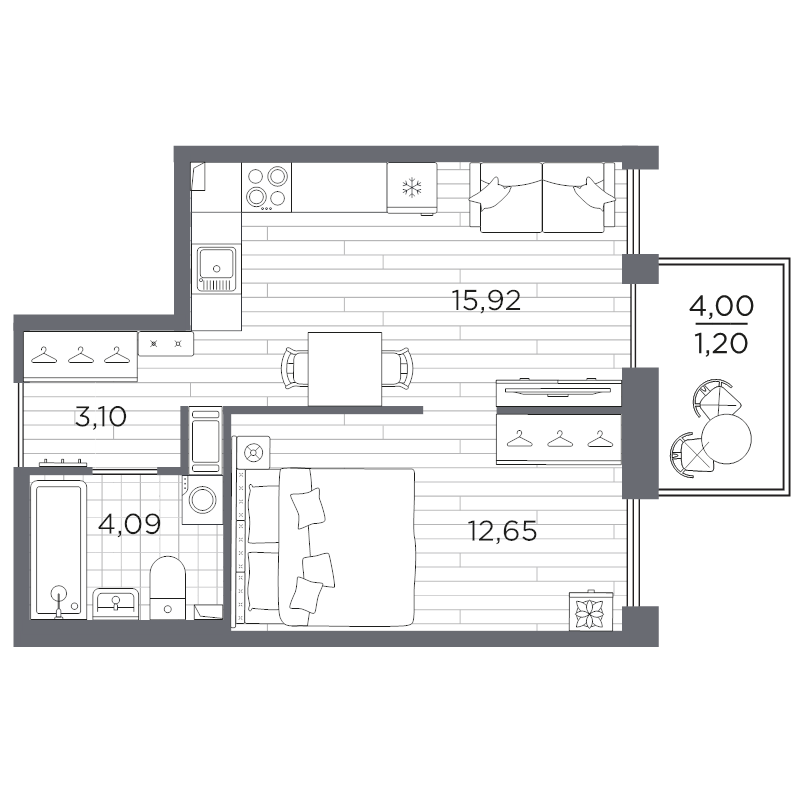 2 ккв (Евро) 37 м²