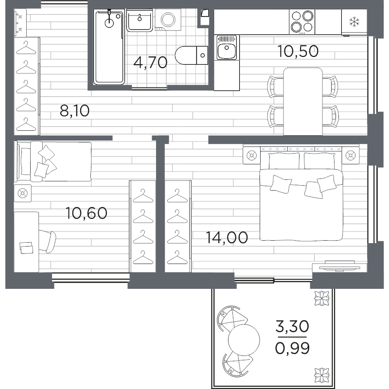 2 ккв 48,9 м²