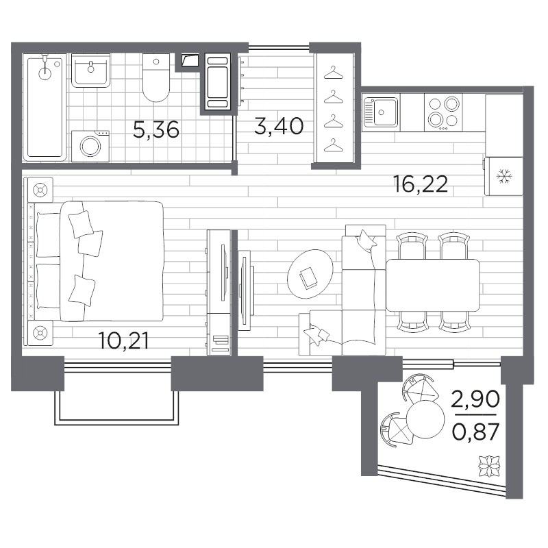 2 ккв (Евро) 36,1 м²