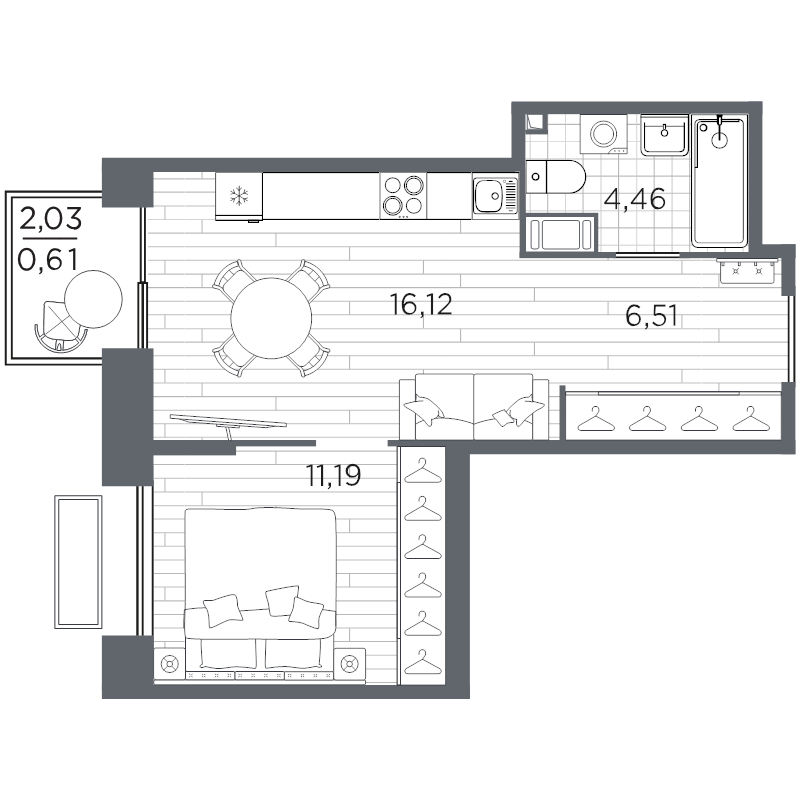 2 ккв (Евро) 38,9 м²