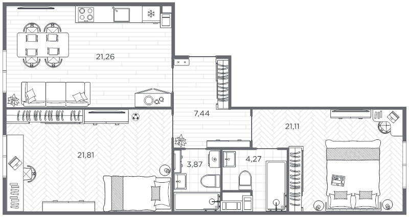 3 ккв (Евро) 79,8 м²