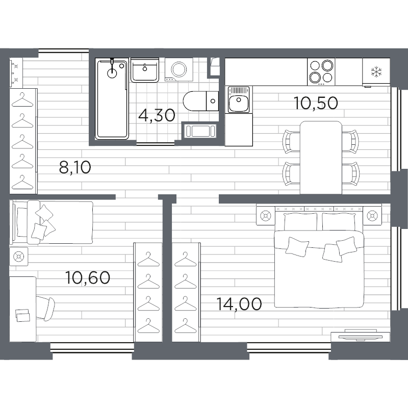 2 ккв 47,5 м²