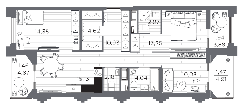 4 ккв (Евро) 82,4 м²