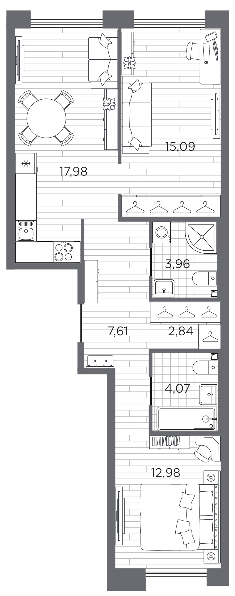 3 ккв (Евро) 64,5 м²