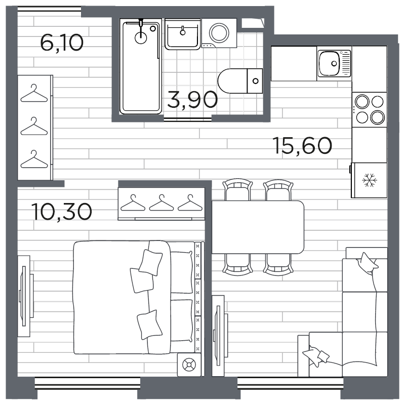 2 ккв (Евро) 36,9 м²
