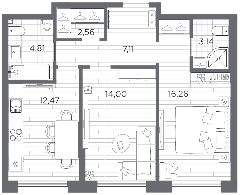 2 ккв 60,4 м²
