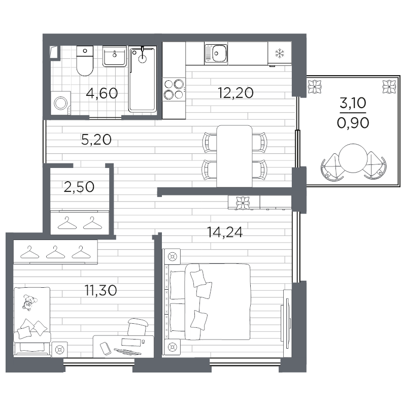 2 ккв 51 м²