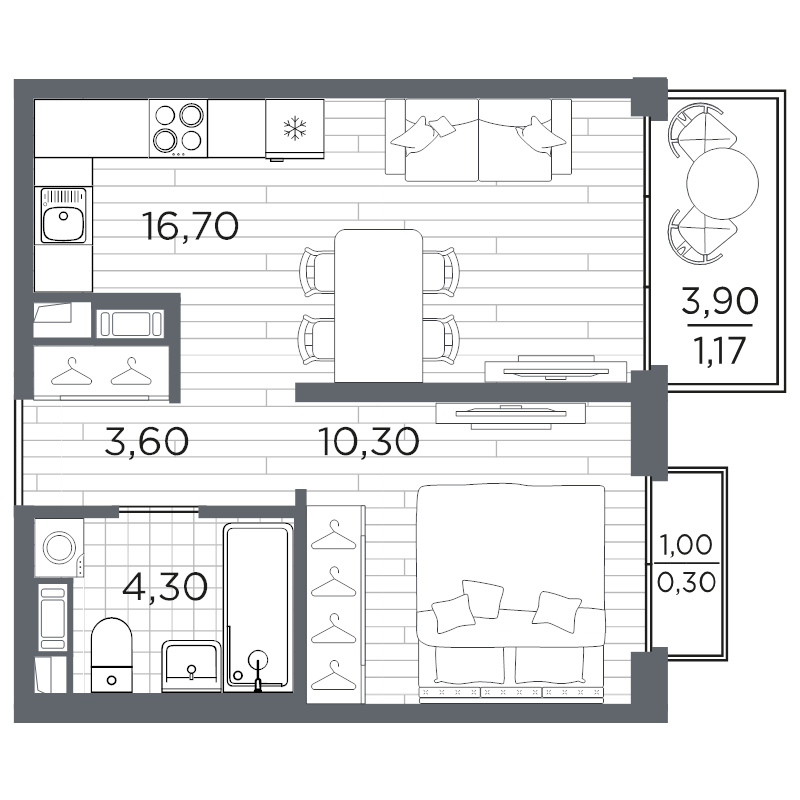 2 ккв (Евро) 36,9 м²
