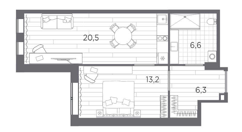 2 ккв (Евро) 47,9 м²
