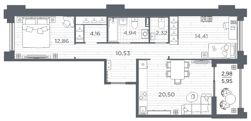 3 ккв (Евро) 72,7 м²