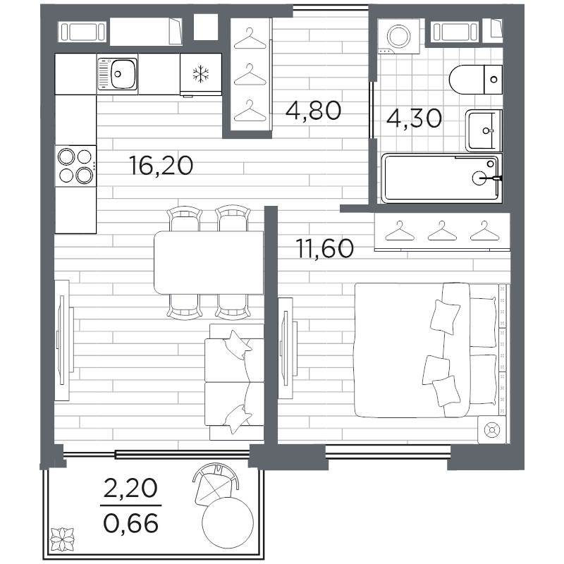 2 ккв (Евро) 37,6 м²