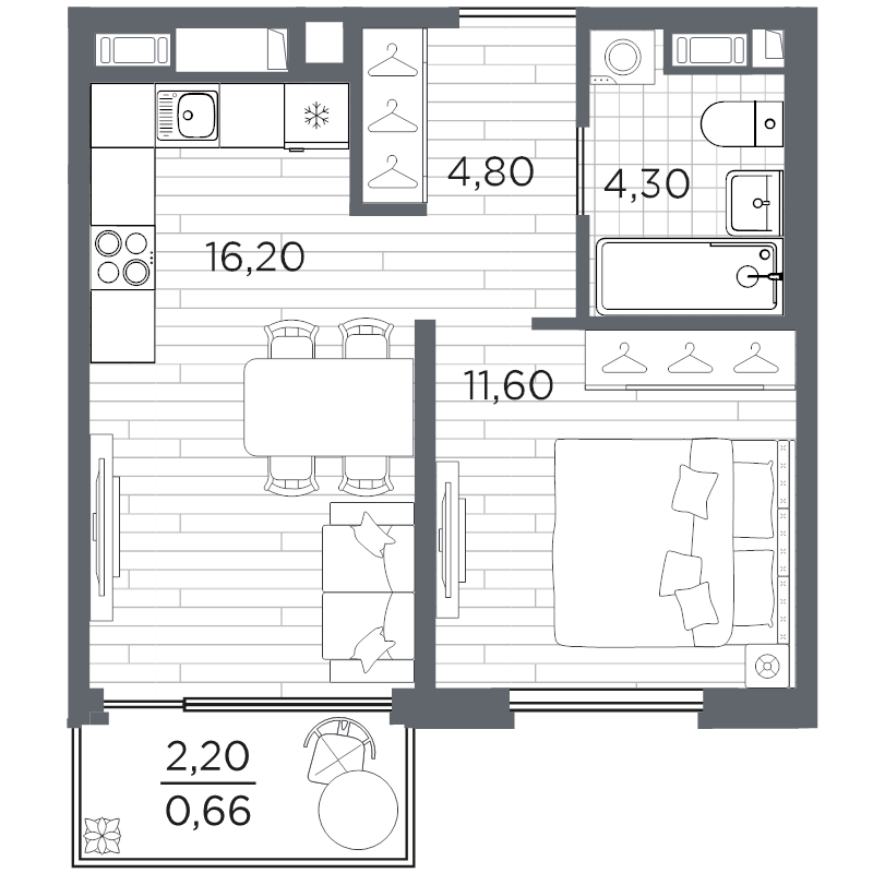 2 ккв (Евро) 37,6 м²