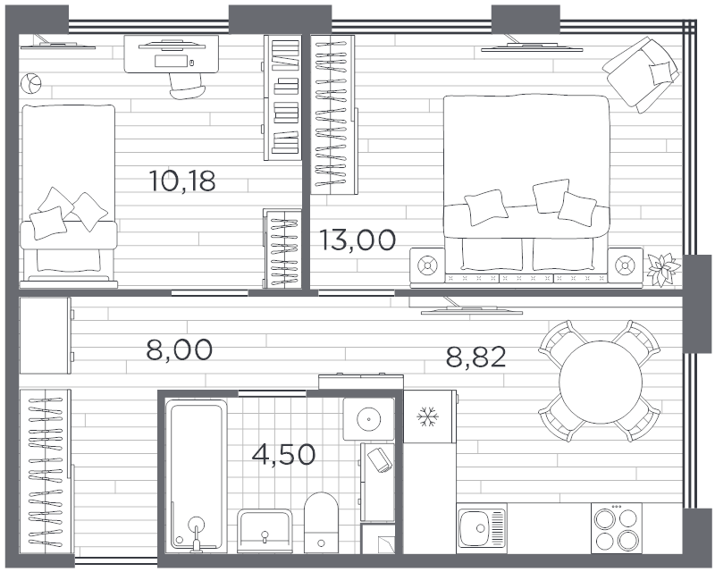 2 ккв 45,6 м²