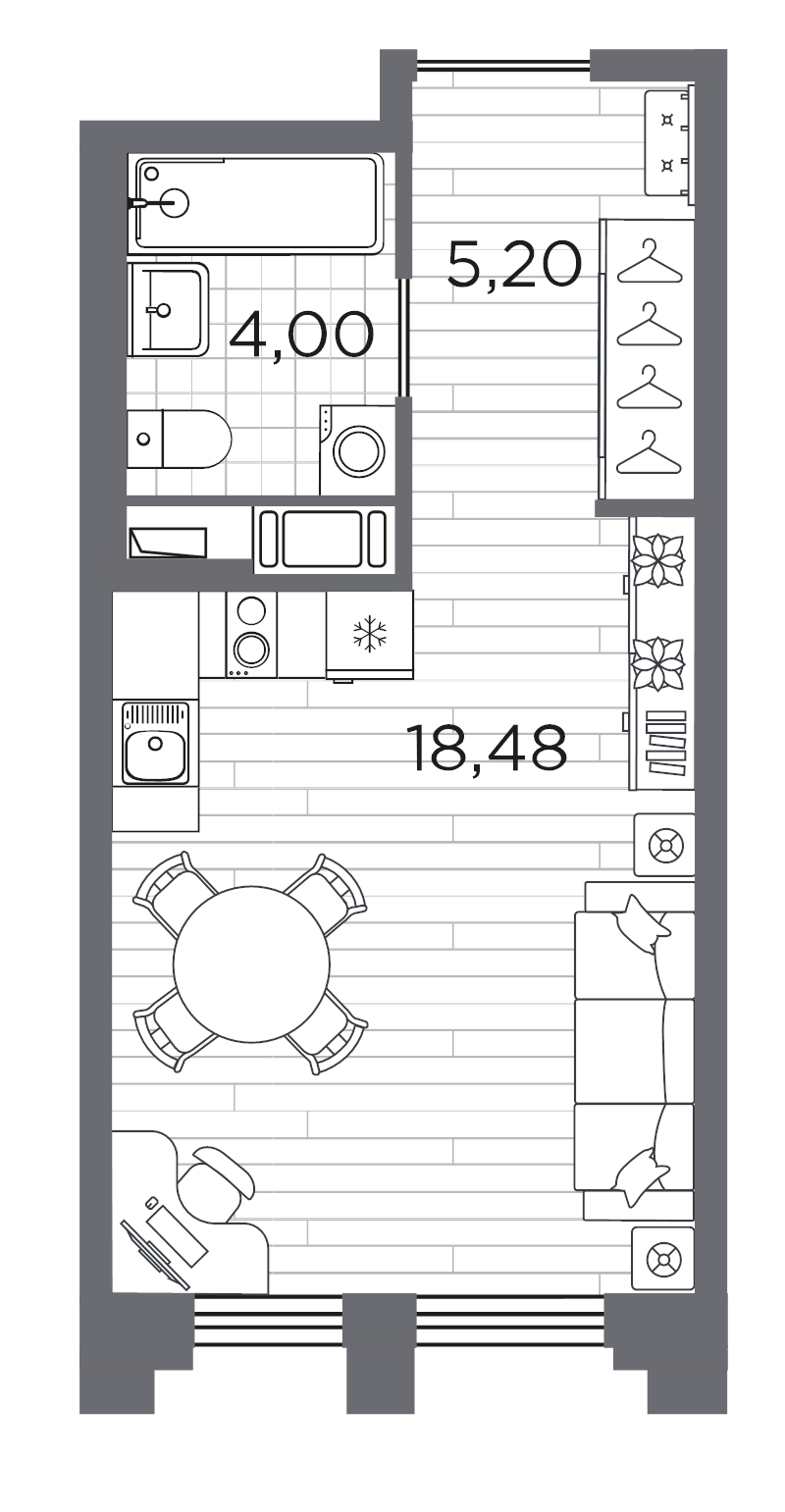 Студия 27,7 м²