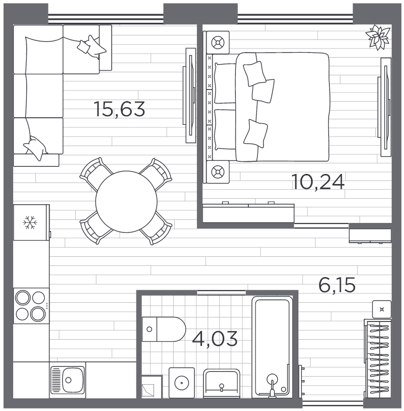 2 ккв (Евро) 36,6 м²