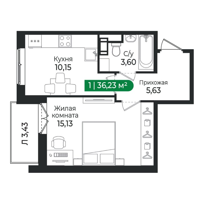 1 ккв 36,2 м²