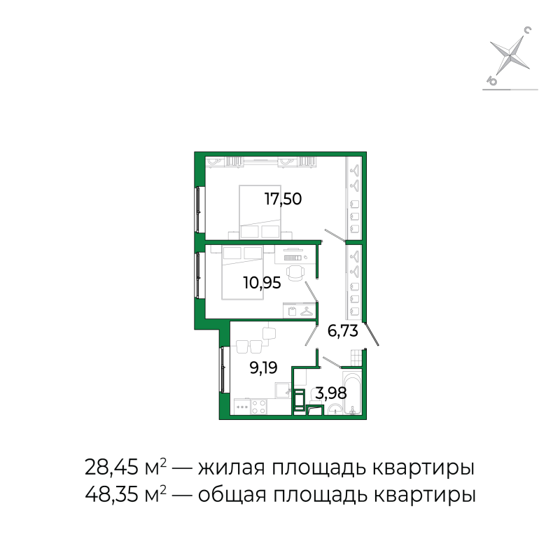 2 ккв 47,4 м²
