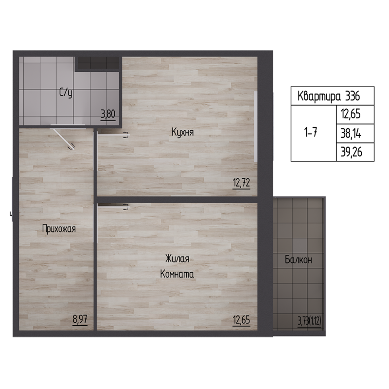 1 ккв 37,9 м²