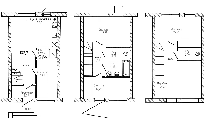 6 ккв (Евро) 138 м²