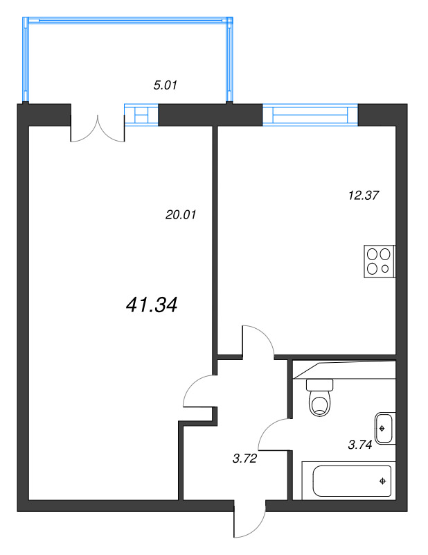 1 ккв 41,3 м²