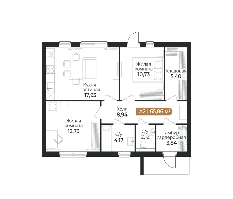 3 ккв (Евро) 68,5 м²