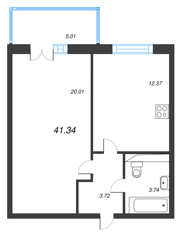 1 ккв 41,3 м²