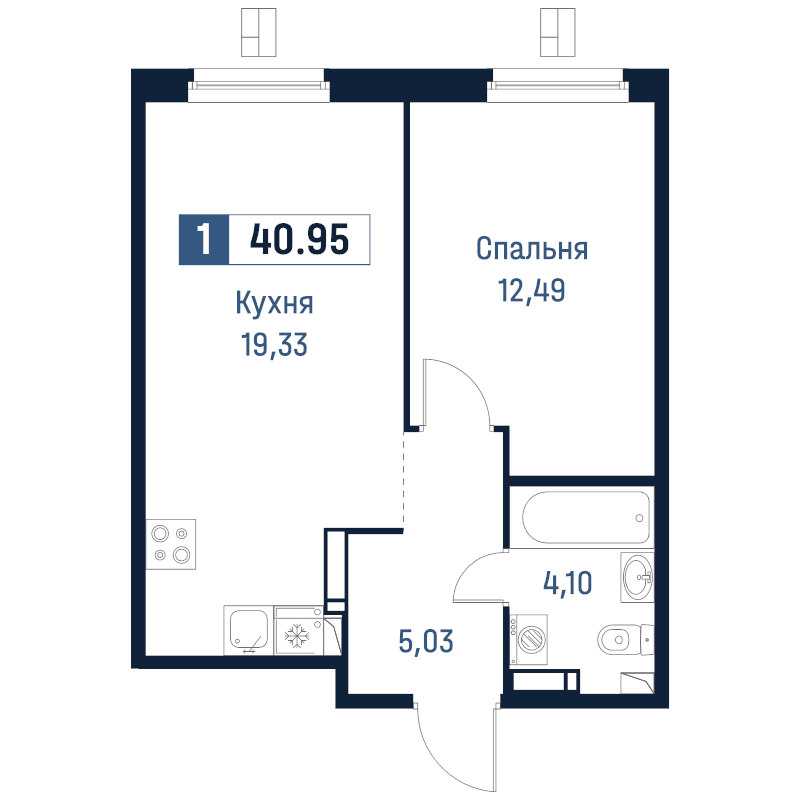 2 ккв (Евро) 41 м²