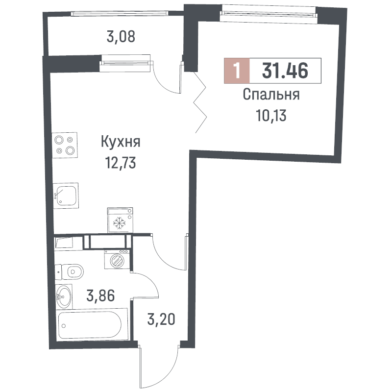 1 ккв 31,5 м²