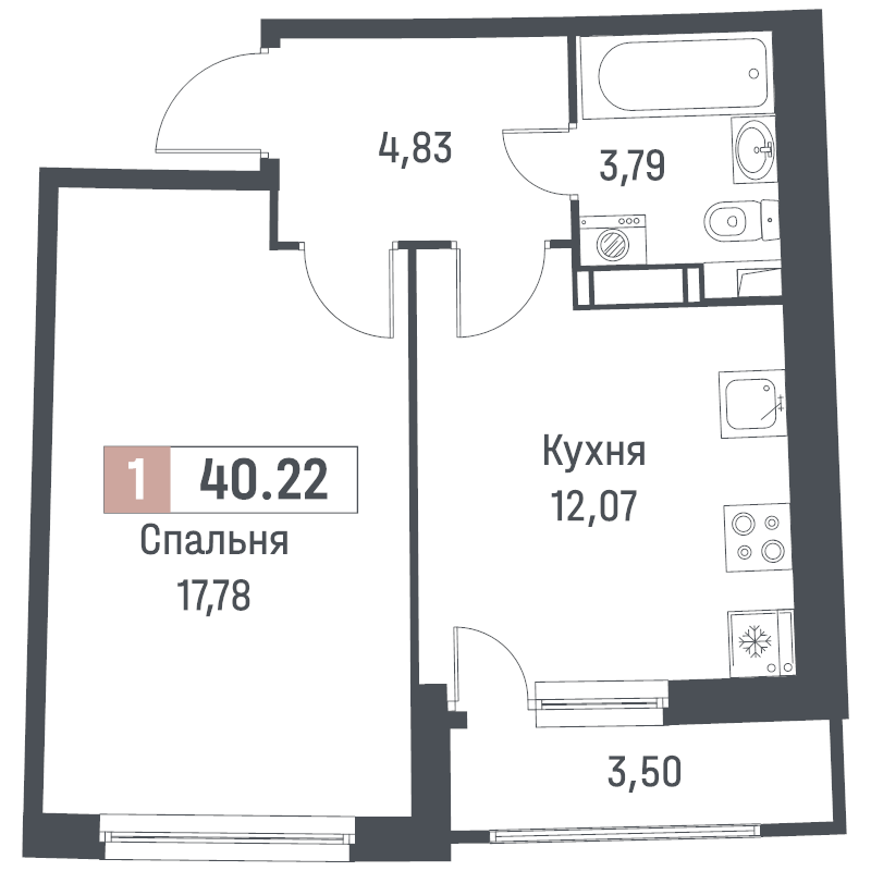 1 ккв 40,2 м²