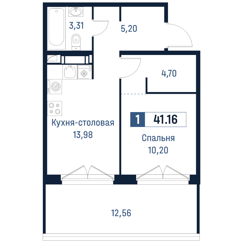 1 ккв 41,2 м²