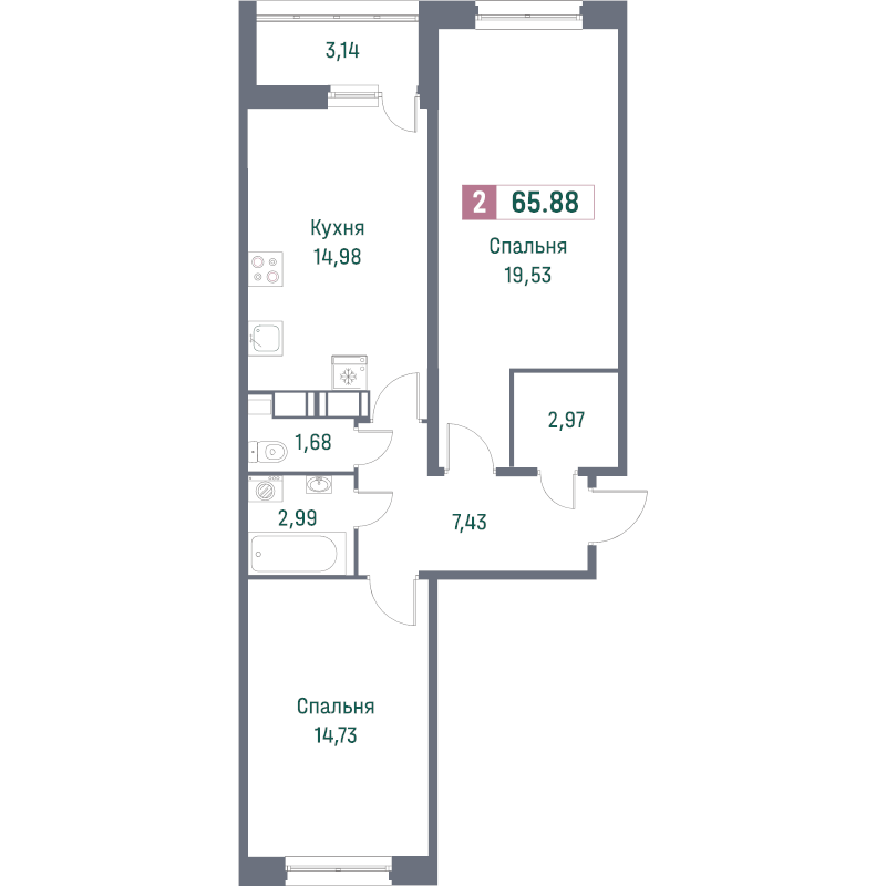 2 ккв 67,4 м²