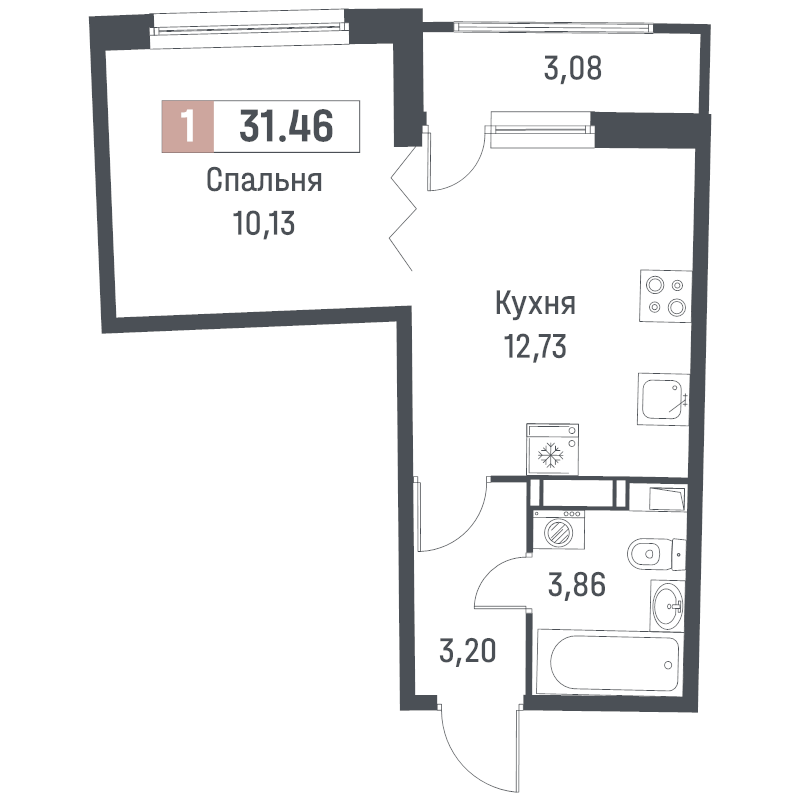 1 ккв 31,5 м²