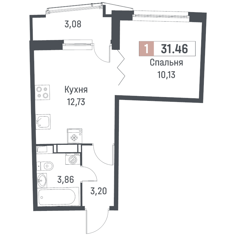 1 ккв 31,5 м²