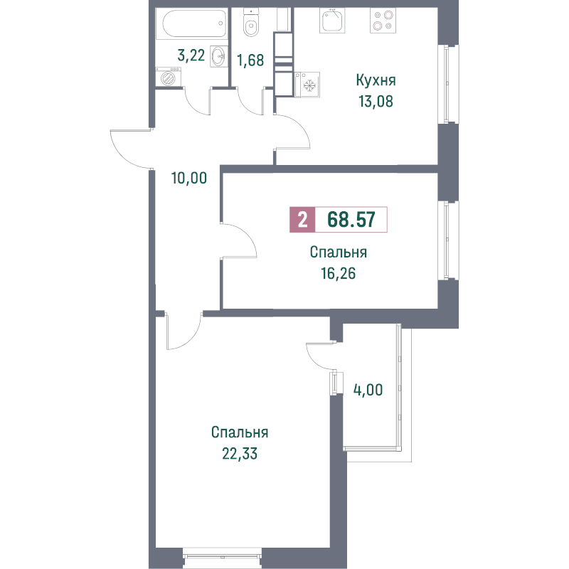 2 ккв 67,2 м²