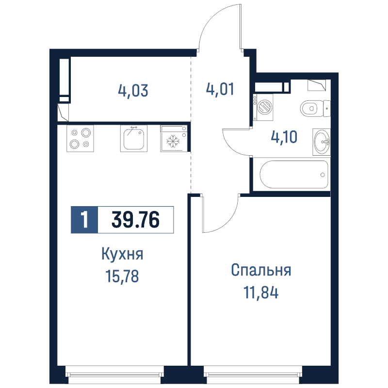 2 ккв (Евро) 39,8 м²