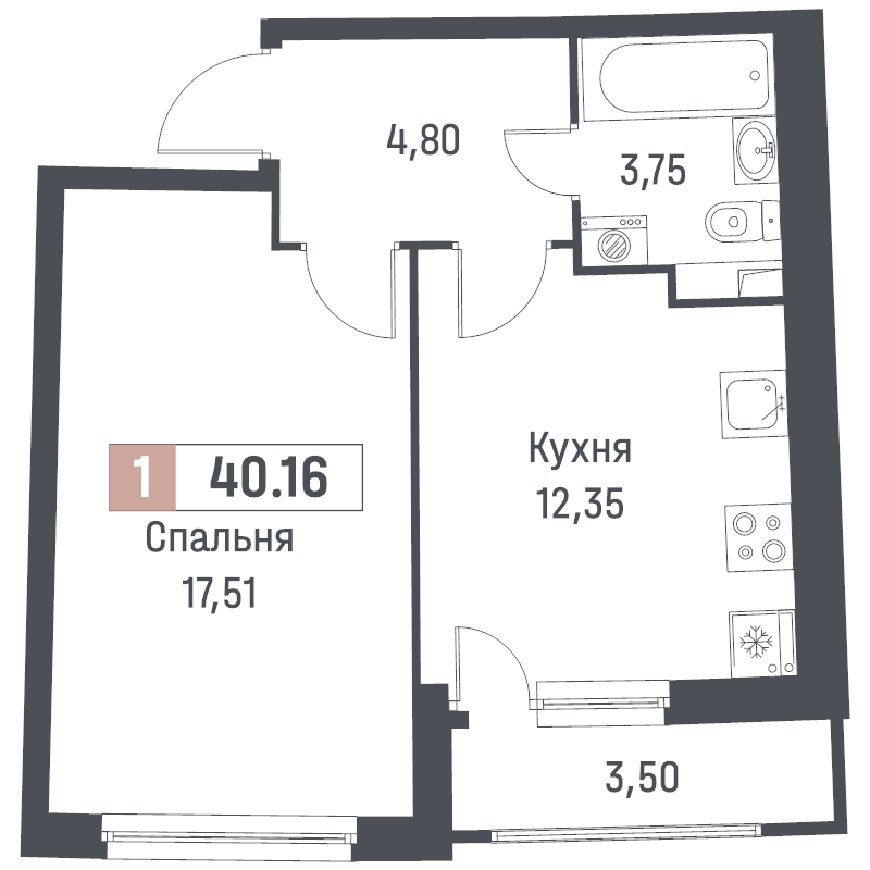 1 ккв 40,2 м²