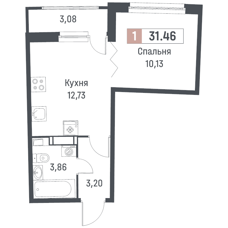 1 ккв 31,5 м²