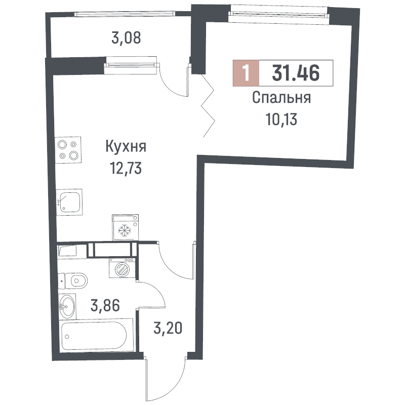 1 ккв 31,5 м²