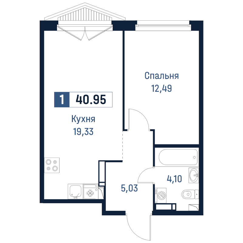2 ккв (Евро) 41 м²