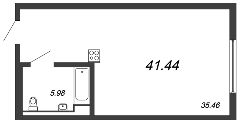 Студия 40,5 м²